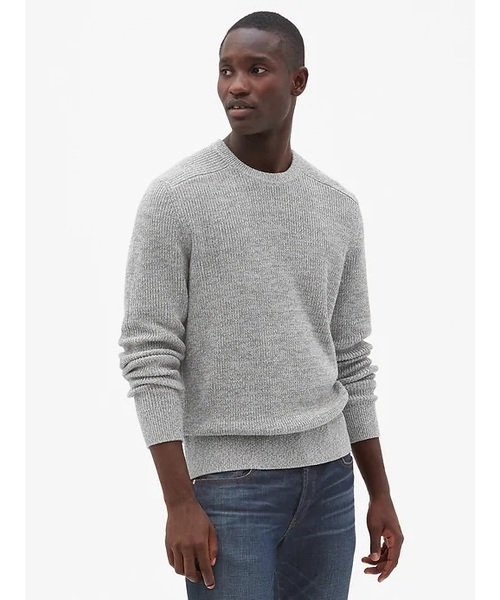 GAP（ギャップ）の「シェーカーステッチ プルオーバー クルーネックセーター（ニット/セーター・メンズ・チャコールグレー/ライトグレー/ブラック/ネイビー/グリーン/バーガンディー・S/M/L/XL/XS）」の3枚目の写真