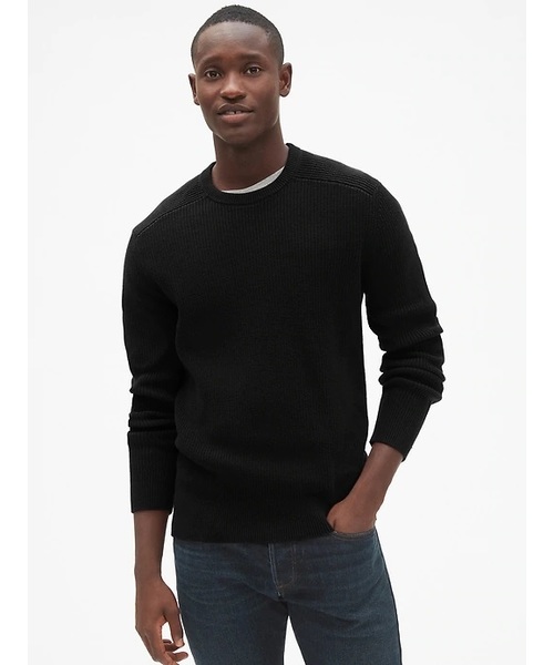 GAP（ギャップ）の「シェーカーステッチ プルオーバー クルーネックセーター（ニット/セーター・メンズ・チャコールグレー/ライトグレー/ブラック/ネイビー/グリーン/バーガンディー・S/M/L/XL/XS）」の2枚目の写真