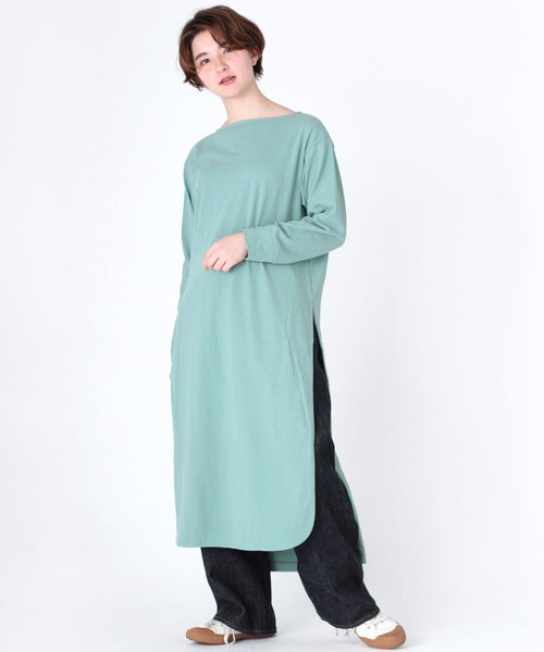 RNA-N（アールエヌエーエヌ）の「M1227 スリットロングプルオーバー（ワンピース・レディース・ネイビー/オフホワイト/ミント・MEDIUM）」の10枚目の写真