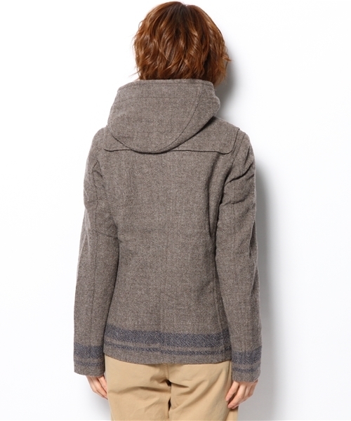 coen（コーエン）の「アンデスウールラインダッフルコート（ダッフルコート・レディース・グレー/ダークブラウン・MEDIUM/LARGE）」の5枚目の写真
