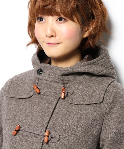 coen（コーエン）の「アンデスウールラインダッフルコート（ダッフルコート・レディース・グレー/ダークブラウン・MEDIUM/LARGE）」の7枚目の写真