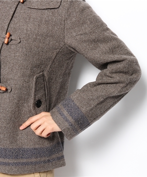 coen（コーエン）の「アンデスウールラインダッフルコート（ダッフルコート・レディース・グレー/ダークブラウン・MEDIUM/LARGE）」の8枚目の写真