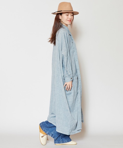 チャイハネ(チャイハネ)の「【チャイハネ】yul バンドカラーシャツワンピース(シャツワンピース・レディース・ブラック/オフホワイト/カーキ/グリーン/キャメル/ターコイズブルー/ブルー・FREE)」の22枚目の写真