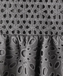 Drawer エンブロダイリーグレーワンピース　38 Drawer - Drawer エンブロダイリーグレーワンピース 38の通販 by