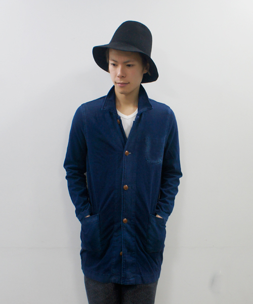 CIAOPANIC（チャオパニック）の「【INDIGOS】INDIGOショップコート（ステンカラーコート・メンズ・ネイビー/ブルー・LARGE/MEDIUM）」の2枚目の写真