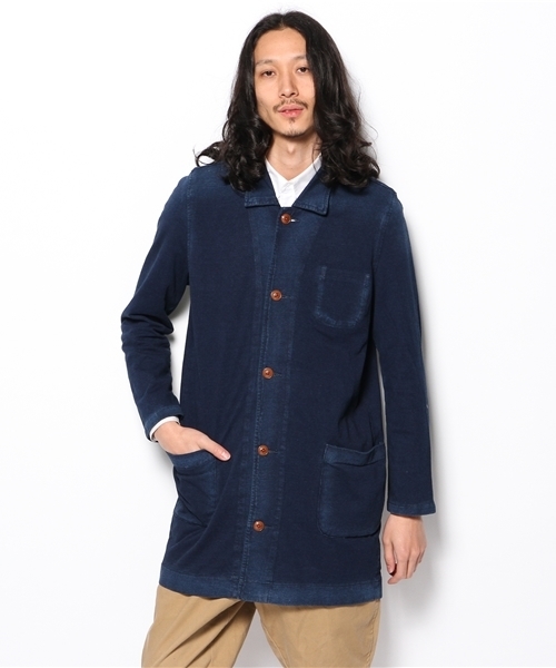 CIAOPANIC（チャオパニック）の「【INDIGOS】INDIGOショップコート（ステンカラーコート・メンズ・ネイビー/ブルー・LARGE/MEDIUM）」の13枚目の写真