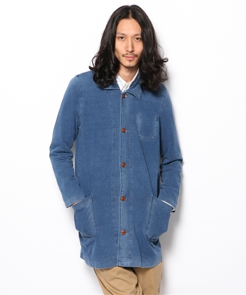 CIAOPANIC（チャオパニック）の「【INDIGOS】INDIGOショップコート（ステンカラーコート・メンズ・ネイビー/ブルー・LARGE/MEDIUM）」の14枚目の写真