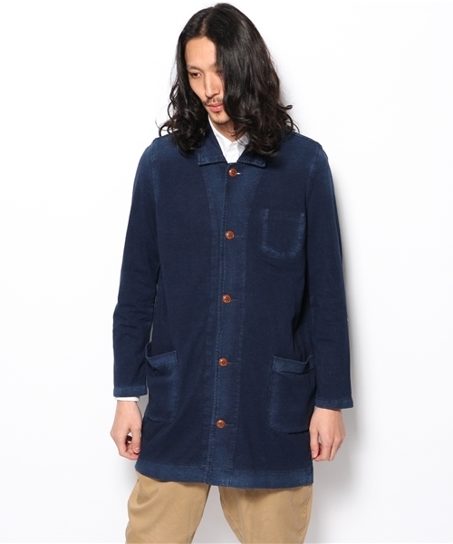 CIAOPANIC（チャオパニック）の「【INDIGOS】INDIGOショップコート（ステンカラーコート・メンズ・ネイビー/ブルー・LARGE/MEDIUM）」の8枚目の写真