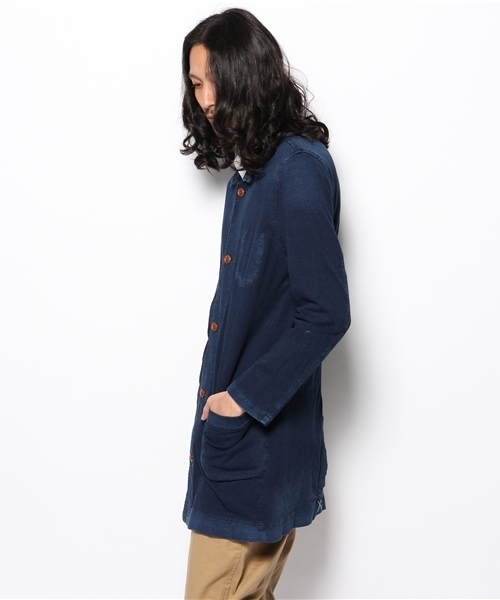 CIAOPANIC（チャオパニック）の「【INDIGOS】INDIGOショップコート（ステンカラーコート・メンズ・ネイビー/ブルー・LARGE/MEDIUM）」の12枚目の写真