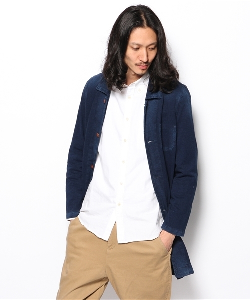 CIAOPANIC（チャオパニック）の「【INDIGOS】INDIGOショップコート（ステンカラーコート・メンズ・ネイビー/ブルー・LARGE/MEDIUM）」の10枚目の写真