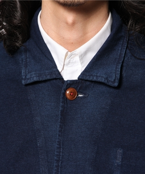 CIAOPANIC（チャオパニック）の「【INDIGOS】INDIGOショップコート（ステンカラーコート・メンズ・ネイビー/ブルー・LARGE/MEDIUM）」の9枚目の写真