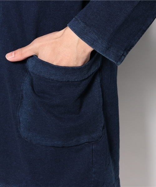 CIAOPANIC（チャオパニック）の「【INDIGOS】INDIGOショップコート（ステンカラーコート・メンズ・ネイビー/ブルー・LARGE/MEDIUM）」の7枚目の写真