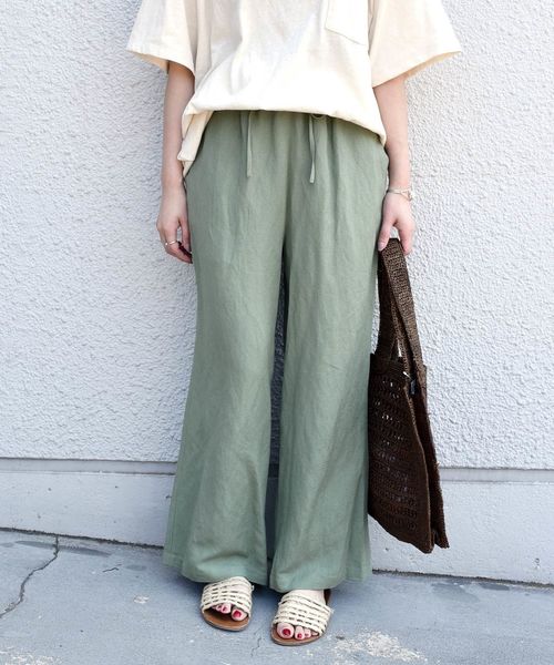 Khaju(カージュ)の「Khaju:リラックスイージーパンツ◆(その他パンツ・レディース・オフホワイト/カーキ/ライトブルー・ONE SIZE)」の3枚目の写真