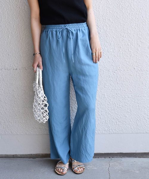 Khaju(カージュ)の「Khaju:リラックスイージーパンツ◆(その他パンツ・レディース・オフホワイト/カーキ/ライトブルー・ONE SIZE)」の1枚目の写真