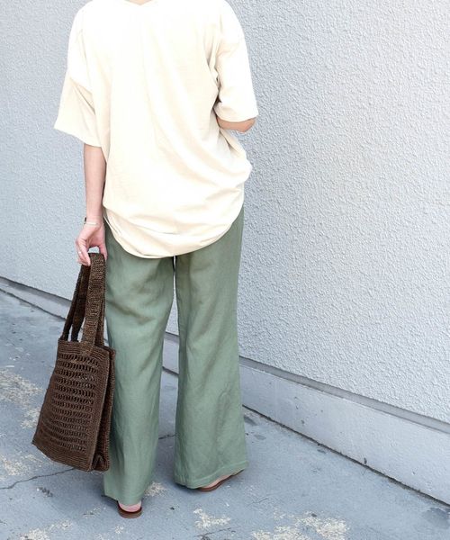 Khaju(カージュ)の「Khaju:リラックスイージーパンツ◆(その他パンツ・レディース・オフホワイト/カーキ/ライトブルー・ONE SIZE)」の9枚目の写真