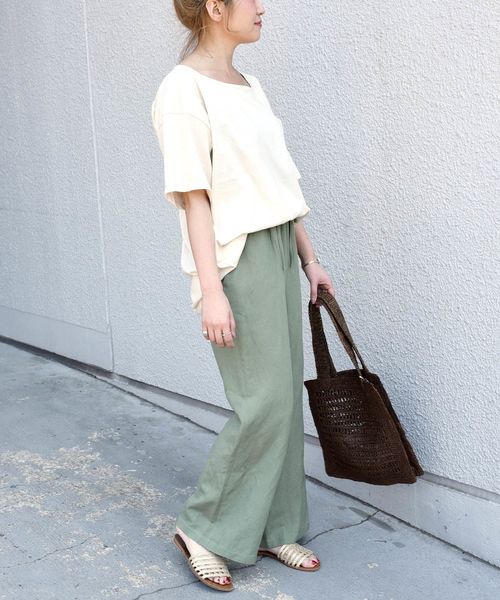 Khaju(カージュ)の「Khaju:リラックスイージーパンツ◆(その他パンツ・レディース・オフホワイト/カーキ/ライトブルー・ONE SIZE)」の19枚目の写真