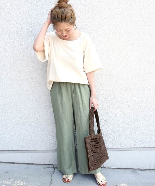 Khaju(カージュ)の「Khaju:リラックスイージーパンツ◆(その他パンツ・レディース・オフホワイト/カーキ/ライトブルー・ONE SIZE)」の14枚目の写真