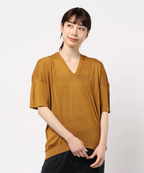AMERICAN HOLIC(アメリカンホリック)の「抜け衿ニットプルオーバー*(ニット/セーター・レディース・グレー系その他/ブラック/ライトベージュ/モカ/テラコッタ/マスタード/ブルーグリーン/ネイビー・L/M)」の8枚目の写真