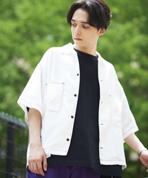 WEGO | WEGO/カラーステッチビッグ5分袖シャツ(シャツ/ブラウス)