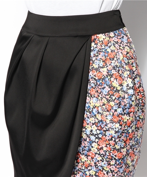 Another Edition（アナザーエディション）の「AE FLW/PRT キリカエ WRAP SK（スカート・レディース・オフホワイト/ブラック/ベージュ・MEDIUM/SMALL）」の8枚目の写真