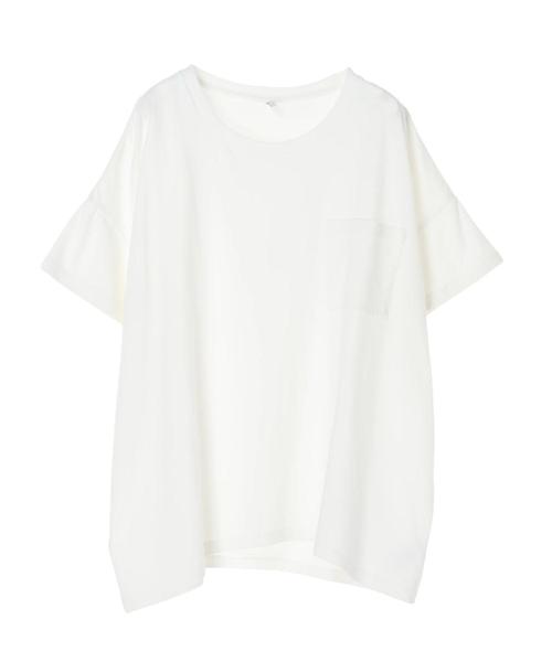 AMERICAN HOLIC(アメリカンホリック)の「ポケット付ドロップショルダーカットプルオーバー*(Tシャツ/カットソー・レディース・ブラック/チャコールグレー/ベージュ/カーキ/オフホワイト・M/L)」の6枚目の写真