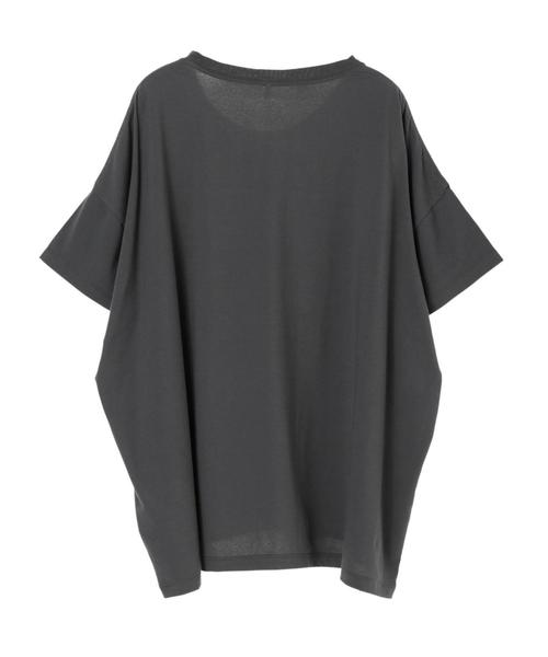 AMERICAN HOLIC(アメリカンホリック)の「ポケット付ドロップショルダーカットプルオーバー*(Tシャツ/カットソー・レディース・ブラック/チャコールグレー/ベージュ/カーキ/オフホワイト・M/L)」の10枚目の写真