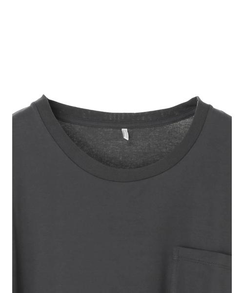 AMERICAN HOLIC(アメリカンホリック)の「ポケット付ドロップショルダーカットプルオーバー*(Tシャツ/カットソー・レディース・ブラック/チャコールグレー/ベージュ/カーキ/オフホワイト・M/L)」の9枚目の写真