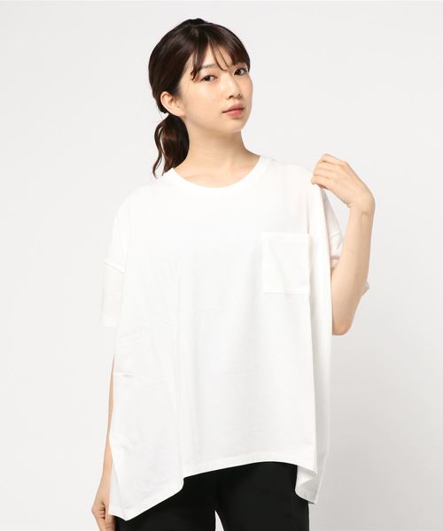 AMERICAN HOLIC(アメリカンホリック)の「ポケット付ドロップショルダーカットプルオーバー*(Tシャツ/カットソー・レディース・ブラック/チャコールグレー/ベージュ/カーキ/オフホワイト・M/L)」の16枚目の写真
