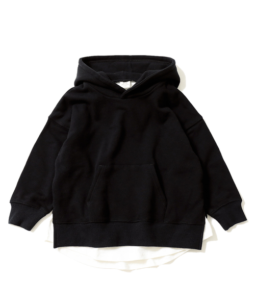 devirock（デビロック）の「スウェットレイヤード長袖プルパーカー（パーカー・キッズ・ブラック/杢グレー/グリーン系その他/パープル系その他/キャメル/ダークベージュ・100cm/110cm/120cm/130cm/140cm/150cm/160cm）」の13枚目の写真