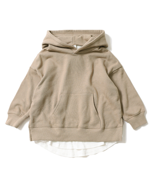 devirock（デビロック）の「スウェットレイヤード長袖プルパーカー（パーカー・キッズ・ブラック/杢グレー/グリーン系その他/パープル系その他/キャメル/ダークベージュ・100cm/110cm/120cm/130cm/140cm/150cm/160cm）」の15枚目の写真