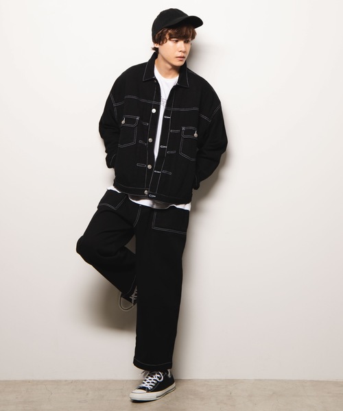 WEGO(ウィゴー)の「WEGO/【セットアップ対応商品】カラーステッチワークジャケット(その他アウター・メンズ・ブラック/ブラウン/アイボリー/ライトピンク/ダークオレンジ・MEDIUM/LARGE)」の15枚目の写真