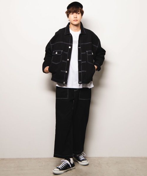 WEGO(ウィゴー)の「WEGO/【セットアップ対応商品】カラーステッチワークジャケット(その他アウター・メンズ・ブラック/ブラウン/アイボリー/ライトピンク/ダークオレンジ・MEDIUM/LARGE)」の14枚目の写真