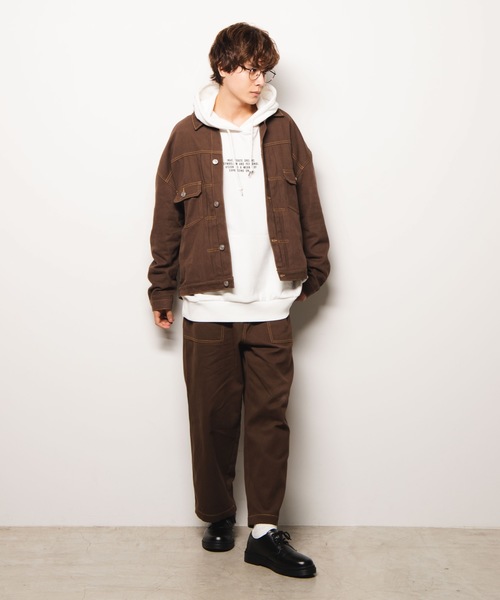 WEGO(ウィゴー)の「WEGO/【セットアップ対応商品】カラーステッチワークジャケット(その他アウター・メンズ・ブラック/ブラウン/アイボリー/ライトピンク/ダークオレンジ・MEDIUM/LARGE)」の12枚目の写真