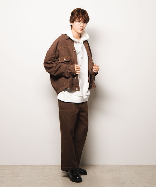 WEGO(ウィゴー)の「WEGO/【セットアップ対応商品】カラーステッチワークジャケット(その他アウター・メンズ・ブラック/ブラウン/アイボリー/ライトピンク/ダークオレンジ・MEDIUM/LARGE)」の11枚目の写真