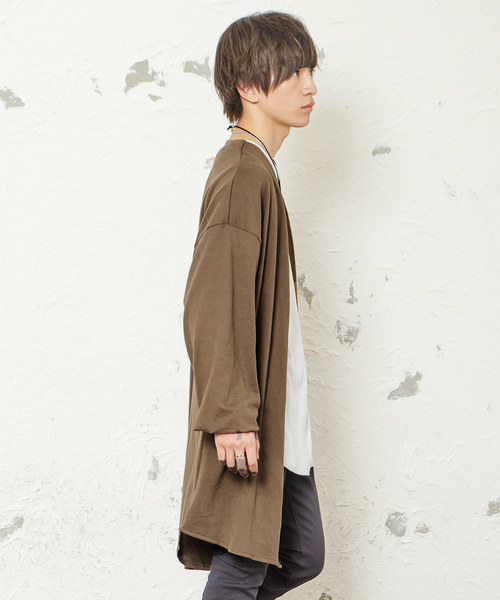 MinoriTY（マイノリティ）の「ビッグシルエットロングカーディガン アウター（カーディガン/ボレロ・メンズ・ブルー系その他/ブラック/モカ/グレー系その他・M/L）」の10枚目の写真