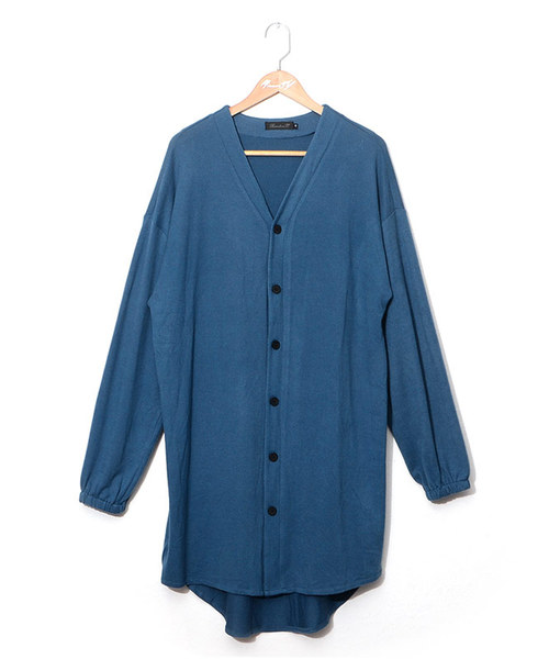 MinoriTY（マイノリティ）の「ビッグシルエットロングカーディガン アウター（カーディガン/ボレロ・メンズ・ブルー系その他/ブラック/モカ/グレー系その他・M/L）」の5枚目の写真