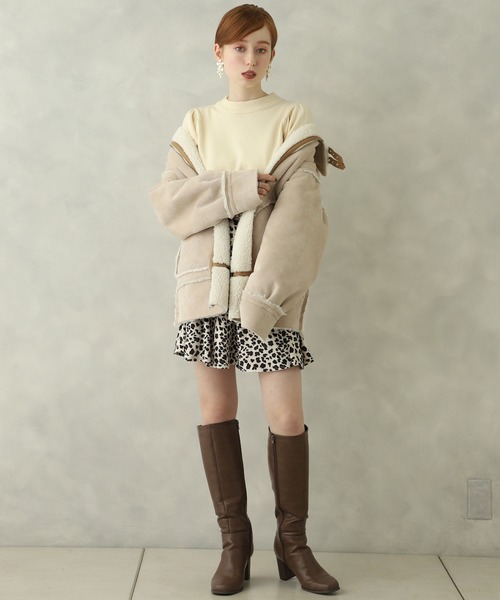 one after another NICE CLAUP（ワンアフターアナザーナイスクラップ）の「袖パフスリーブプチハイニット（ニット/セーター・レディース・アイボリー/ブラウン/ベージュ/ミント/ラベンダー・FREE）」の21枚目の写真