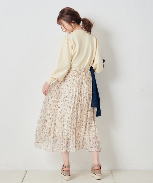 one after another NICE CLAUP（ワンアフターアナザーナイスクラップ）の「袖パフスリーブプチハイニット（ニット/セーター・レディース・アイボリー/ブラウン/ベージュ/ミント/ラベンダー・FREE）」の16枚目の写真