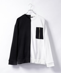 act'm | act'm オーバーサイズ ZIPポケット バイカラー スウェット(スウェット)