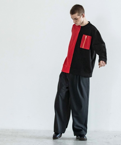 act'm（アクトム）の「act'm オーバーサイズ ZIPポケット バイカラー スウェット（スウェット・メンズ・ホワイト系その他/ブラック系その他・1/2/3）」の14枚目の写真