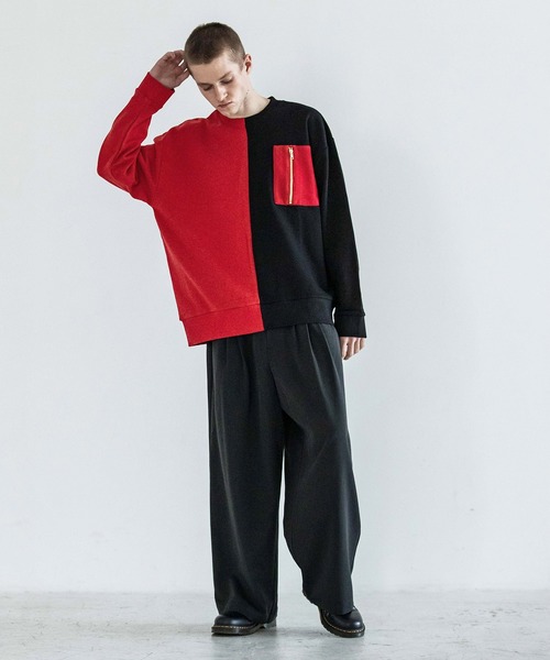 act'm（アクトム）の「act'm オーバーサイズ ZIPポケット バイカラー スウェット（スウェット・メンズ・ホワイト系その他/ブラック系その他・1/2/3）」の16枚目の写真