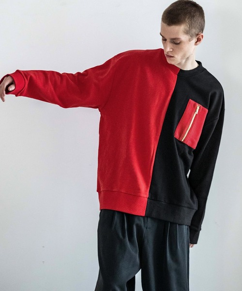 act'm（アクトム）の「act'm オーバーサイズ ZIPポケット バイカラー スウェット（スウェット・メンズ・ホワイト系その他/ブラック系その他・1/2/3）」の17枚目の写真