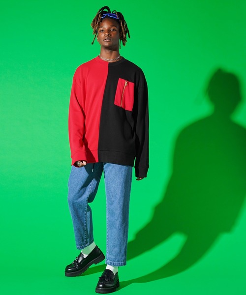 act'm（アクトム）の「act'm オーバーサイズ ZIPポケット バイカラー スウェット（スウェット・メンズ・ホワイト系その他/ブラック系その他・1/2/3）」の22枚目の写真