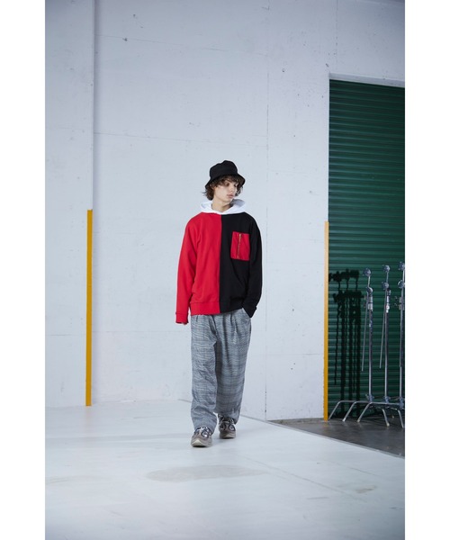 act'm（アクトム）の「act'm オーバーサイズ ZIPポケット バイカラー スウェット（スウェット・メンズ・ホワイト系その他/ブラック系その他・1/2/3）」の12枚目の写真