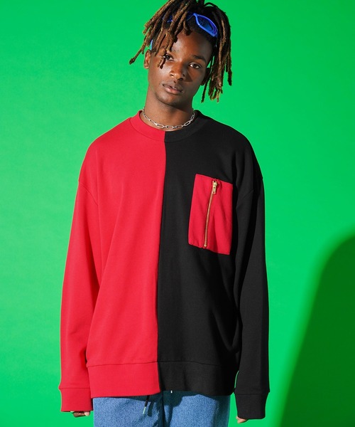 act'm（アクトム）の「act'm オーバーサイズ ZIPポケット バイカラー スウェット（スウェット・メンズ・ホワイト系その他/ブラック系その他・1/2/3）」の21枚目の写真