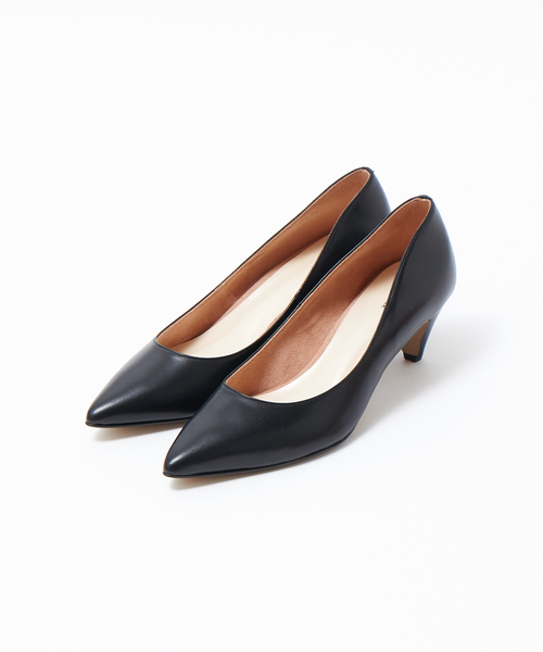 Au BANNISTER（オゥバニスター）の「【累計1万足突破！】ポインテッドミドルパンプス（パンプス・レディース・ブラック/グレー/ピンク/ベージュ/ネイビー・35/36/37/38/39）」の2枚目の写真