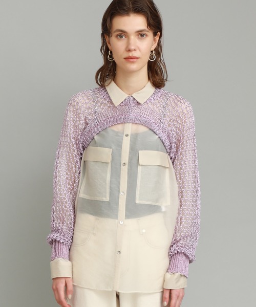 TAN（タン）の「【TAN(タン)】DAZZLED BOLERO/レイヤードニットトップス（ニット/セーター・レディース・ブラック/シルバー/ラベンダー・FREE）」の13枚目の写真