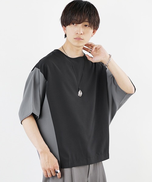 MinoriTY（マイノリティ）の「【MinoriTY】スムースタッチエアリードルマンシルエットTシャツ メンズ 夏服 ビッグT オーバーサイズ ルーズフィット（Tシャツ/カットソー・メンズ・ブラック/ワイン/キャメル/グレー系その他/ブルー系その他/スミクロ/ブルー・L/M/S）」の3枚目の写真
