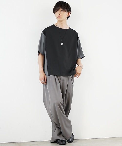 MinoriTY（マイノリティ）の「【MinoriTY】スムースタッチエアリードルマンシルエットTシャツ メンズ 夏服 ビッグT オーバーサイズ ルーズフィット（Tシャツ/カットソー・メンズ・ブラック/ワイン/キャメル/グレー系その他/ブルー系その他/スミクロ/ブルー・L/M/S）」の11枚目の写真