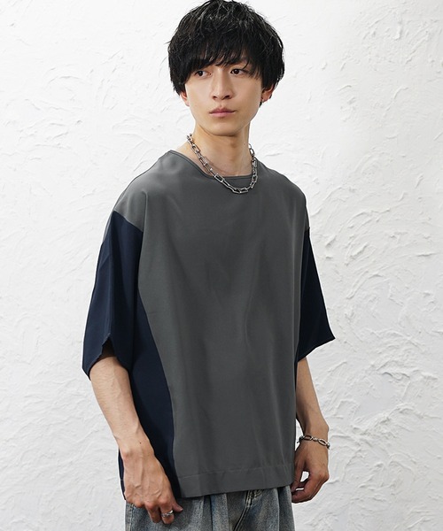 MinoriTY(マイノリティ)の「【MinoriTY】スムースタッチエアリードルマンシルエットTシャツ メンズ 夏服 ビッグT オーバーサイズ ルーズフィット(Tシャツ/カットソー・メンズ・ブラック/ワイン/キャメル/グレー系その他/ブルー系その他/スミクロ/ブルー・L/M/S)」の9枚目の写真